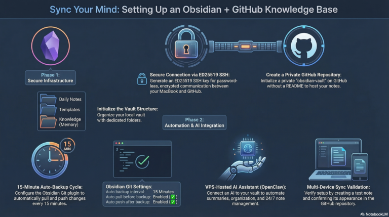 Obsidian + GitHub + MacBook 完整设置指南：打造跨设备知识库