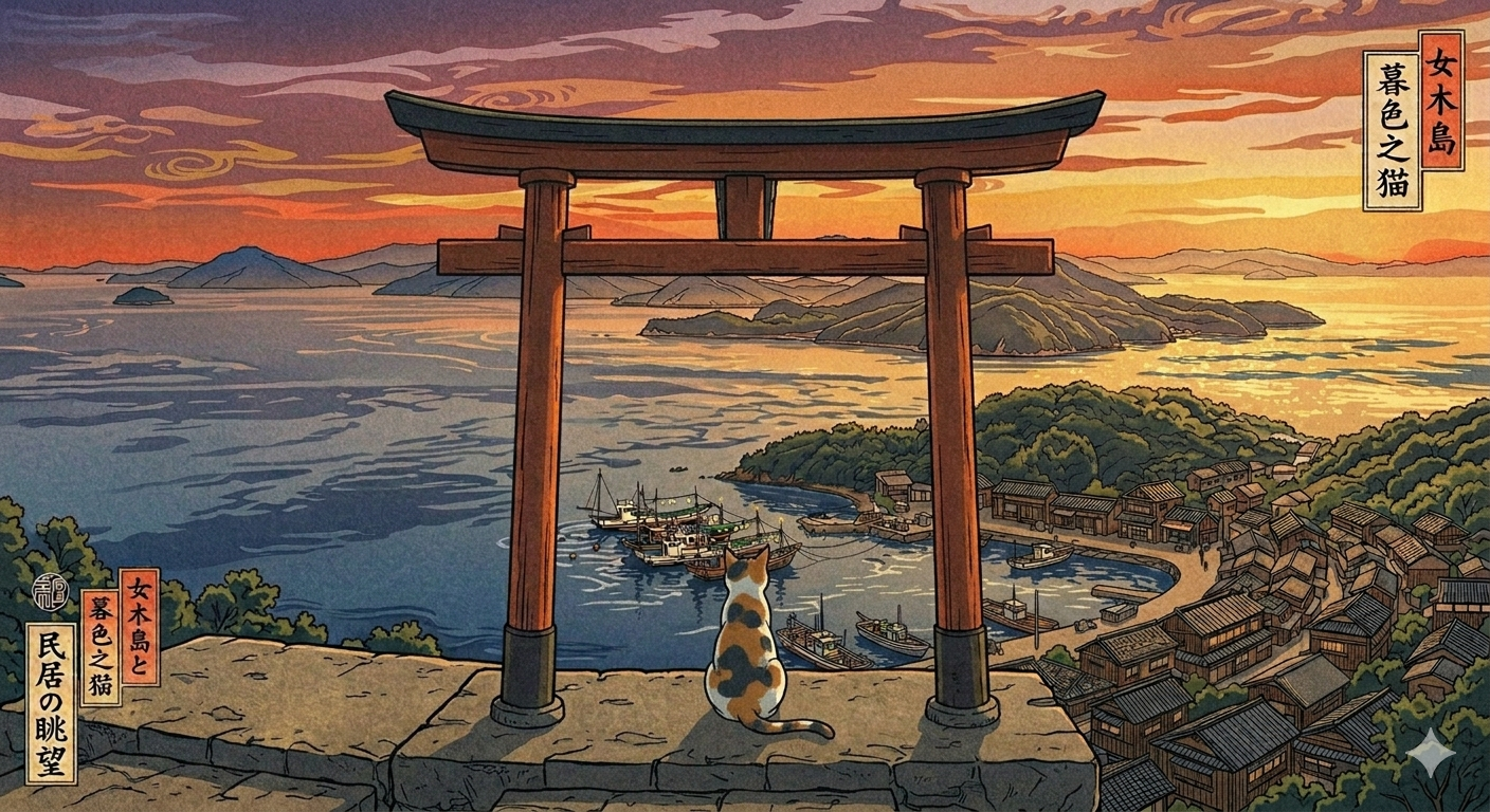 Seto Inland Sea Cat Sunset